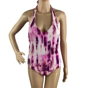 PQ Swim Spell Avery One Piece Swimsuit Pink Tie Dye Ribbed M